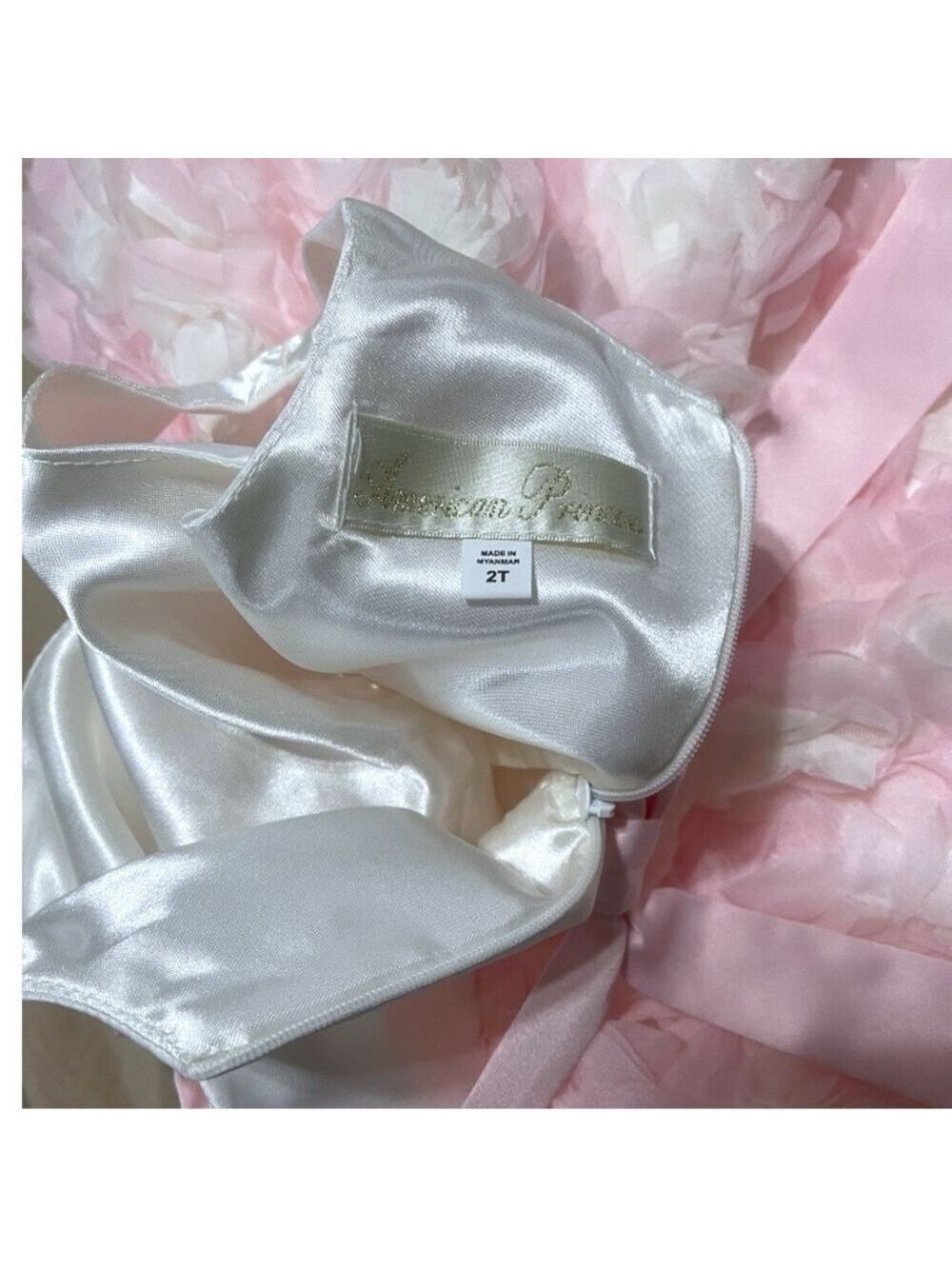 American Princess Florette Sleeveless Dress Pink & White Girls 2T Multi-layered - Picture 8 of 8